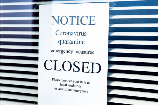 istock Coronavirus Quarantine notice on the window 1211839062