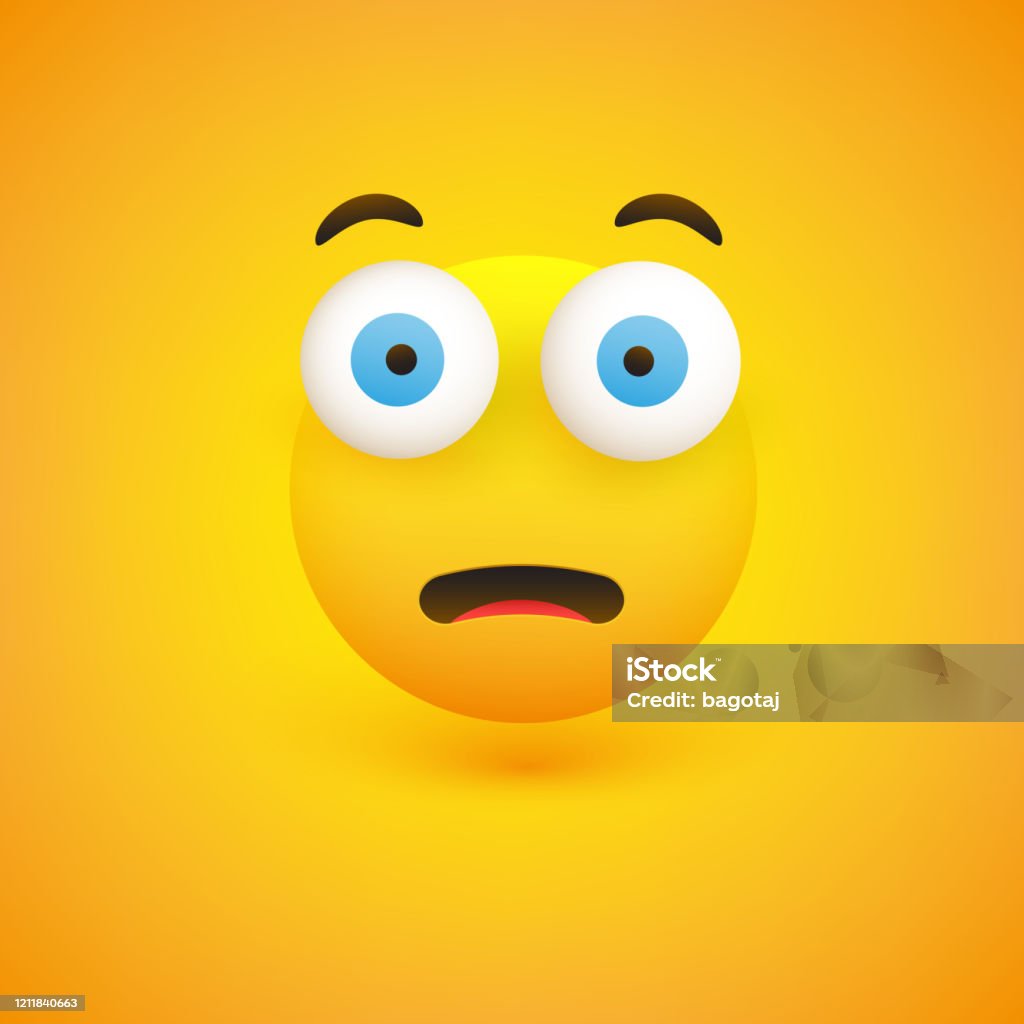 Khuôn Mặt Sợ Hãi Ngạc Nhiên Biểu Tượng Cảm Xúc Với Đôi Mắt Bật Ra ...