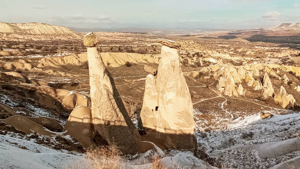 istock Three beauties named fairy chimneys in Cappadocia. 1211841989