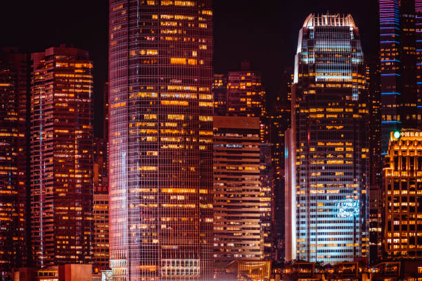 istock Financial District in Hong Kong at night 1211842454
