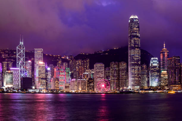 istock Hong Kong Financial District at Night 1211844509