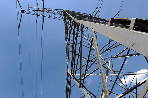 istock Power lines and electricity pylon 121184715