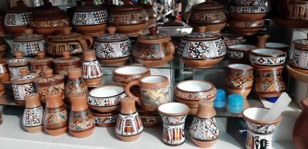 istock Peru Pottery Design Cup On Display For Sale In Cusco Peru. South America 1211848486