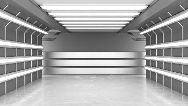 istock Futuristic Modern Garage Showroom 1211858675
