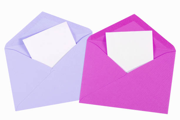 istock Opened purple envelope  with blank paper 1211858951