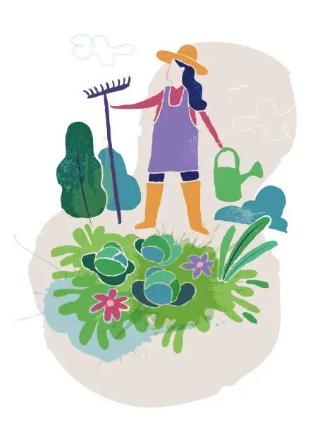 Vector illustration of gardening - vector illustration