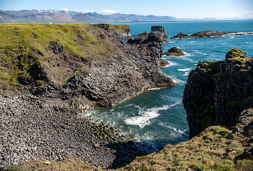 The cliffs between Arnarstapi and Hellnar in Snaefellsnes, west Iceland