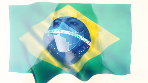 istock Coronavirus 2019-nCov novel coronavirus concept motion background, patience with protective mask and Brazil flag overlay. 1211870649