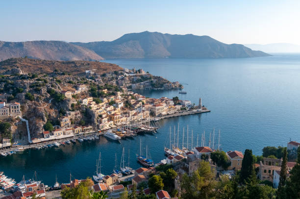 istock View over harbour Symi Town 1211872338