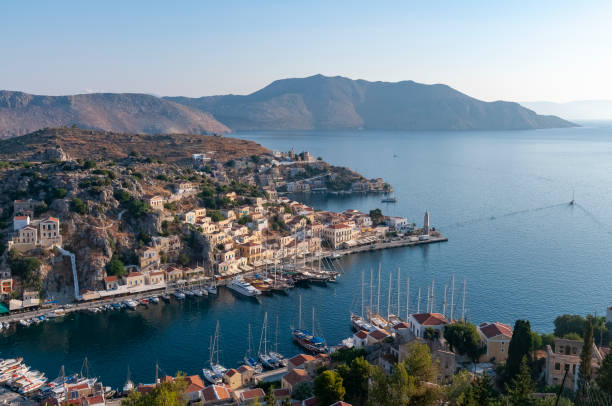 istock View over harbour Symi Town 1211872435
