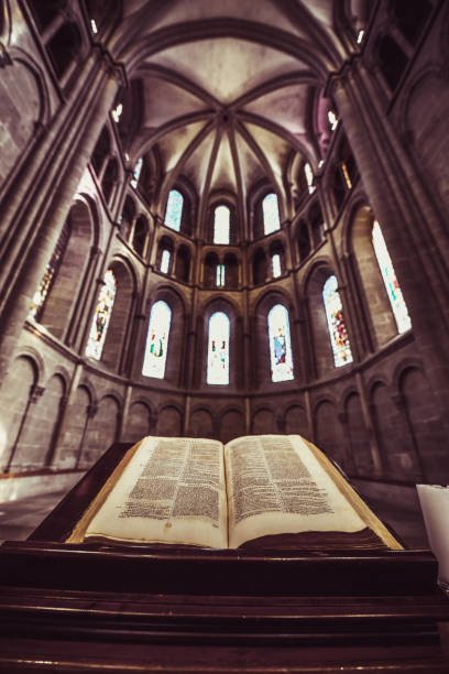 istock Bible Open In St. Pierre Church In Switzerland 1211876558