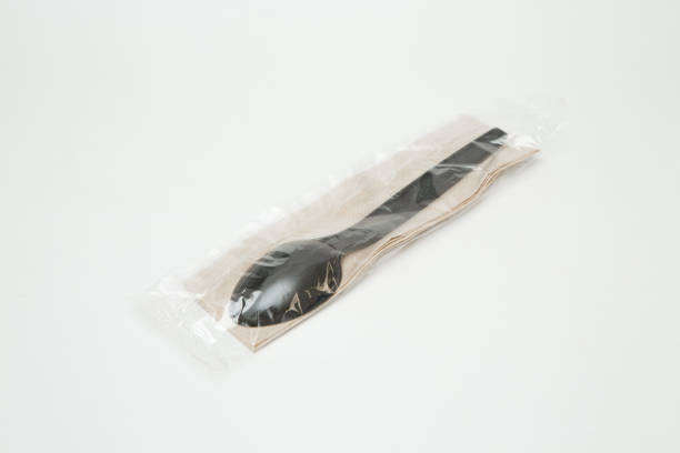 istock Isolated of Recyclable plastic cutlery on white background 1211889888