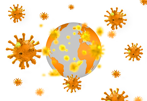 virus covid-19 coronavirus pandemic earth planet isolated - 3d rendering