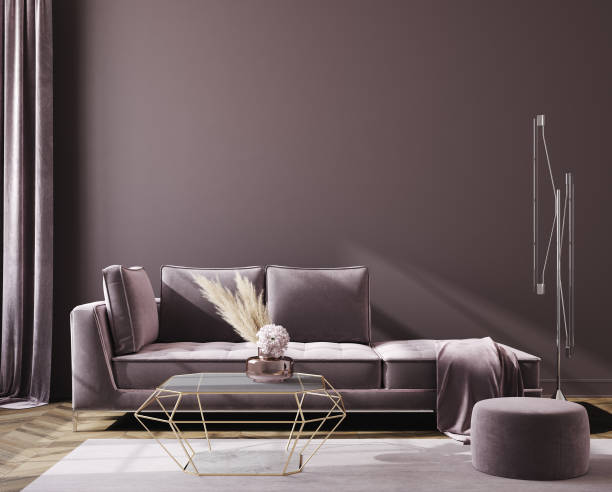 istock Mockup poster in modern living room interior background 1211907276