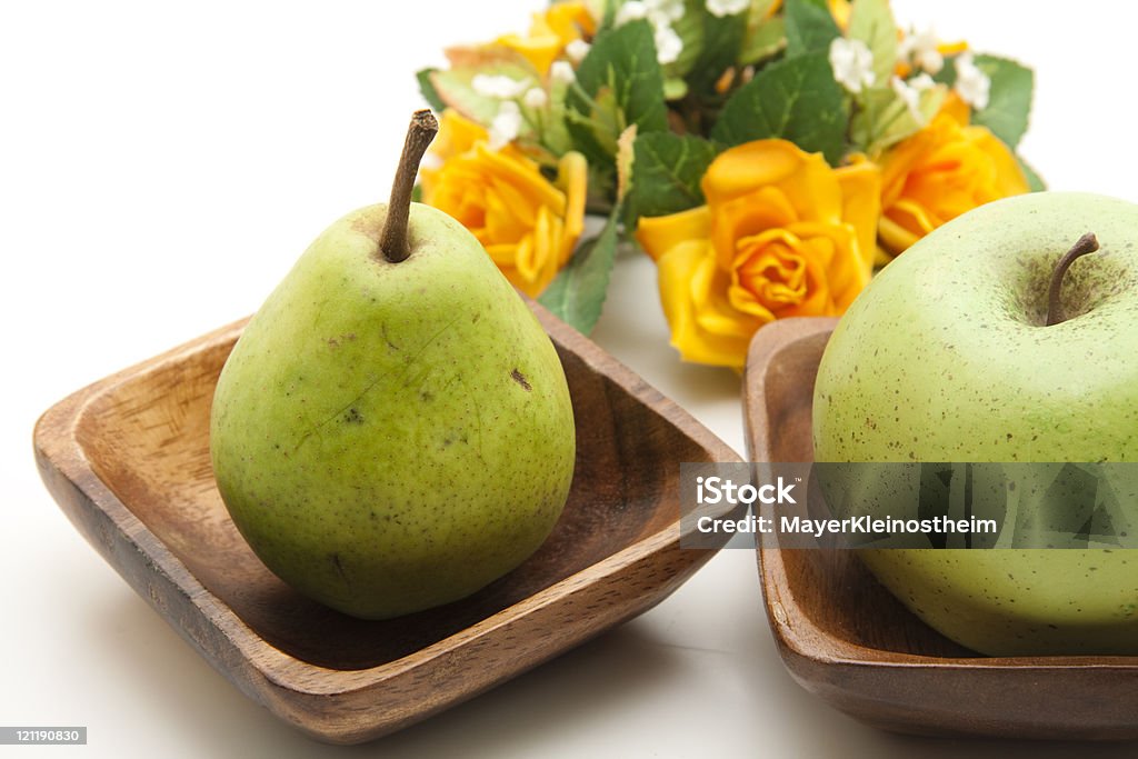Pear and apple with flowers  Apple - Fruit Stock Photo