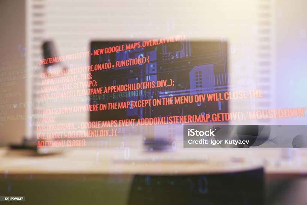 Abstract Creative Coding Illustration On Modern Computer Background ...