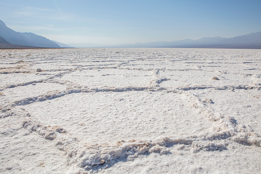 Bad Water area salt formations in Death Valley California.