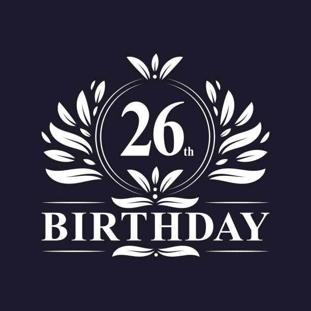 26 years Birthday logo, luxury 26th Birthday design celebration.
