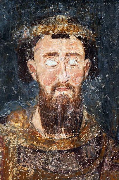 re stefan prvovencani, affresco dipinto da monastero mileseva, serbia - 5945 foto e immagini stock
