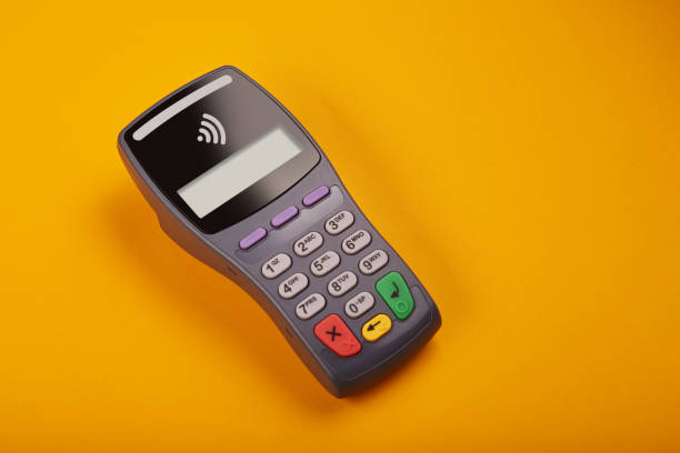 istock Wireless, contactless credit card reader. Electronic banking terminal 1211930160