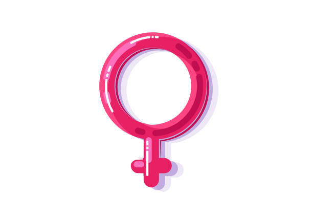 istock Symbol female pink icon isolated on white background. vector illustration 1211930702