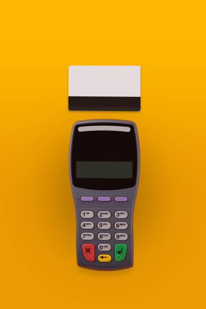 istock Wireless, contactless credit card reader. Electronic banking terminal and credit card 1211930768