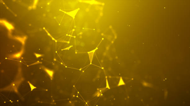 istock Abstract background Dot and connect line for cyber technology futuristic and network connection concept with dark and grain processed wide screen ratio 1211936890