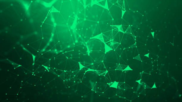 istock Abstract background Dot and connect line for cyber technology futuristic and network connection concept with dark and grain processed wide screen ratio 1211936937