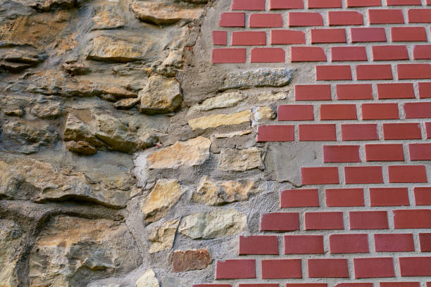Close-up on a cemented sandstone wall.