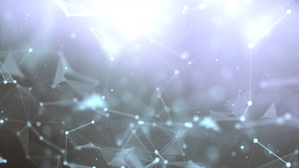 istock Abstract background Dot and connect line for cyber technology futuristic and network connection concept with dark and grain processed wide screen ratio 1211937382
