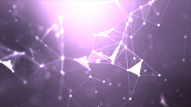 istock Abstract background Dot and connect line for cyber technology futuristic and network connection concept with dark and grain processed wide screen ratio 1211937387