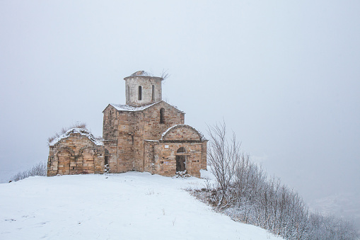 Sentinsky christian temple. X century. Karachay-Cherkessia, Russia. Caucasus mountains