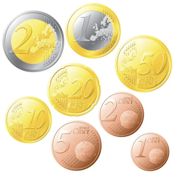 Vector illustration of Euro Coins