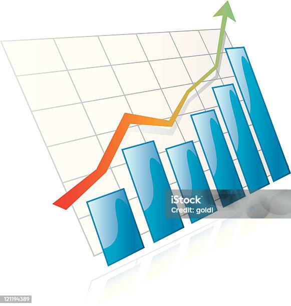 Steigend Stock Vektor Art und mehr Bilder von Balkendiagramm - Balkendiagramm, Blau, Erfolg