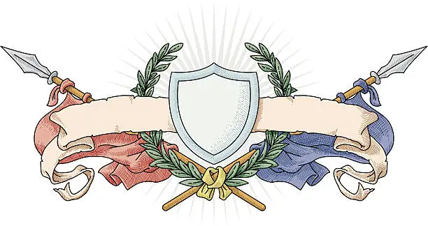 Vector illustration of Color Heraldic insignia