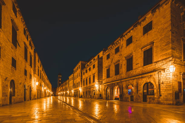 istock Dubrovnik night Stradun street 1211946756