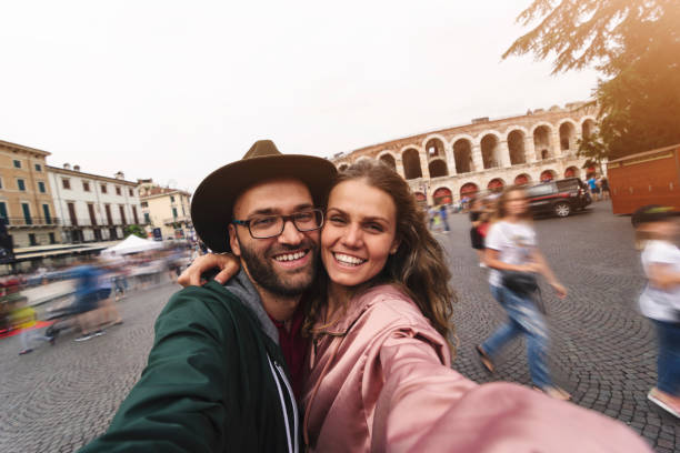 istock Happy couple taking selfie 1211946937