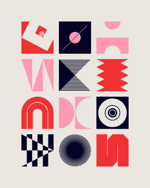 ilustrações de stock, clip art, desenhos animados e ícones de mid-century abstract vector pattern design - pattern art deco circle backgrounds