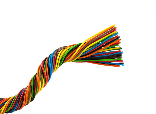 Bundle of color cables stock photo