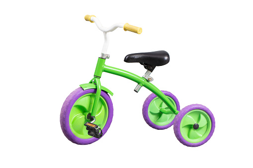 Retro bike for children on a white background.