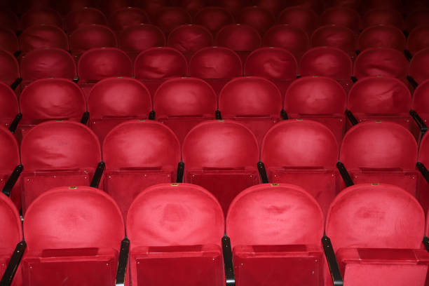 istock Classic rows of empty reddish seats in theatre 1211950941