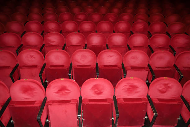 istock Classic rows of empty reddish seats in theatre 1211950944