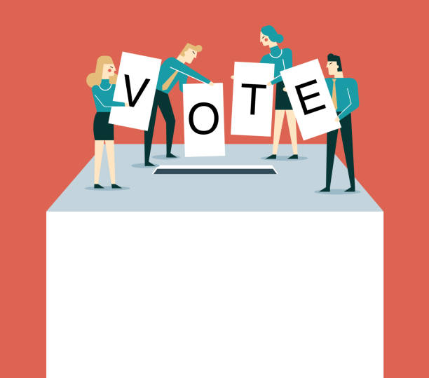 Voters - Democracy Polling Place stock illustration voting queues stock illustrations