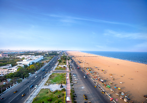 Marina Beach chennai city tamil nadu india bay of bengal chennai tourism\neast coast road