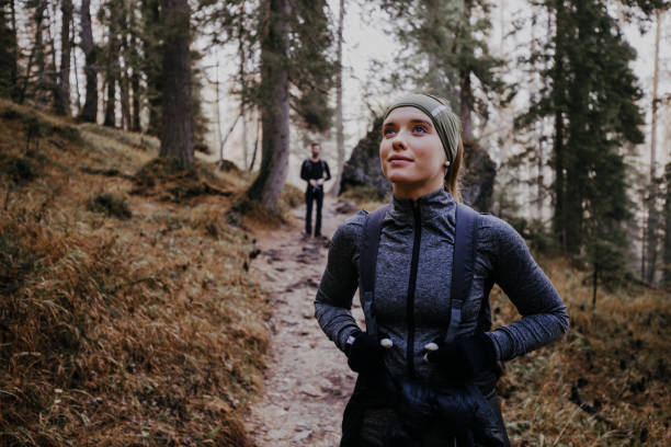 istock Couple hiking in the Dolomites 1211955545
