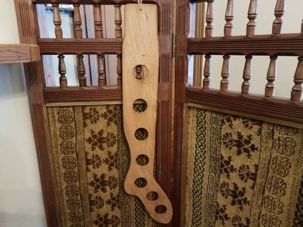 istock wooden room divider or privacy screen with sock dryer 1211957171