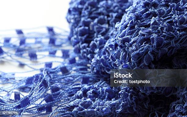 Azul Closeup De Tecido De Lã De Seda - Fotografias de stock e mais imagens de Acessório - Acessório, Ampliação, Azul