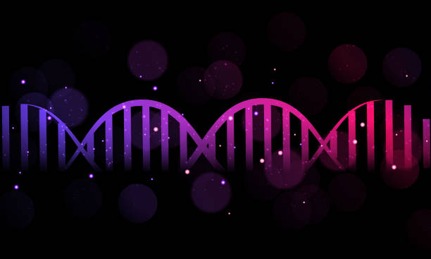 추상디지털기술 개념 요소 - abstract dna cell multi colored stock illustrations