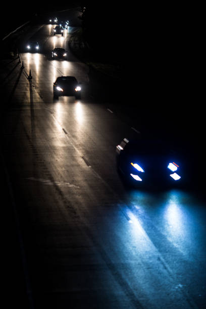 istock Busy highway at night with cars 1211960905