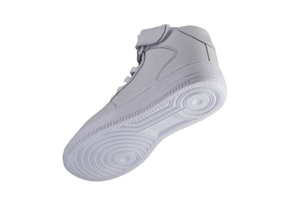 istock Sport shoes. White high sneaker on a white background. 1211961860